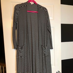 LuLaRoe Sarah Sz M Black & White Stripe